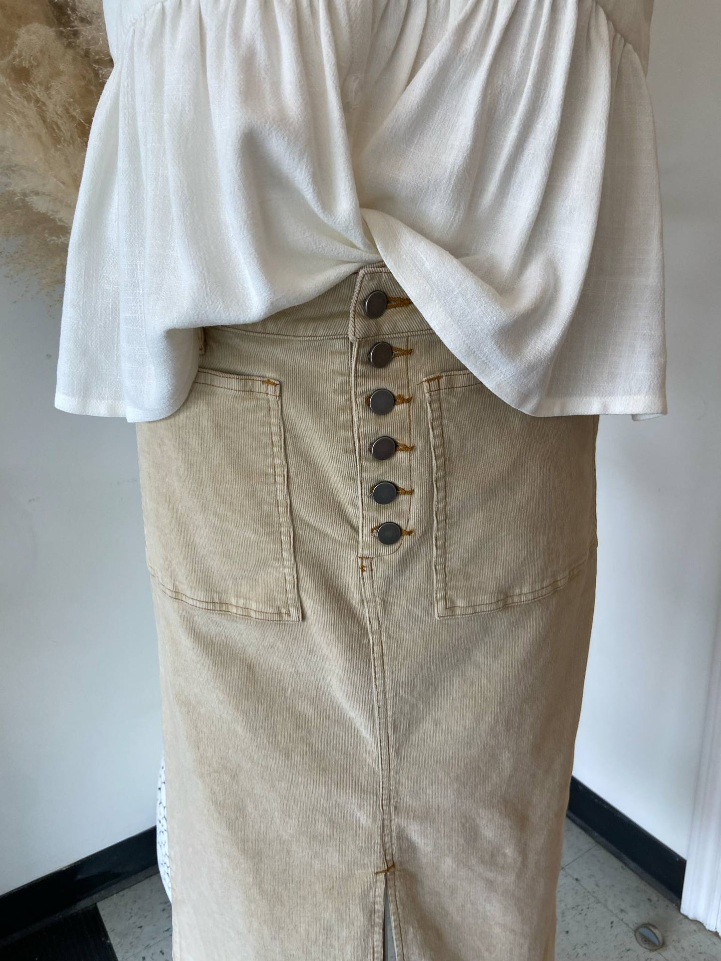 Rider Mini Cord Skirt ~ Tan