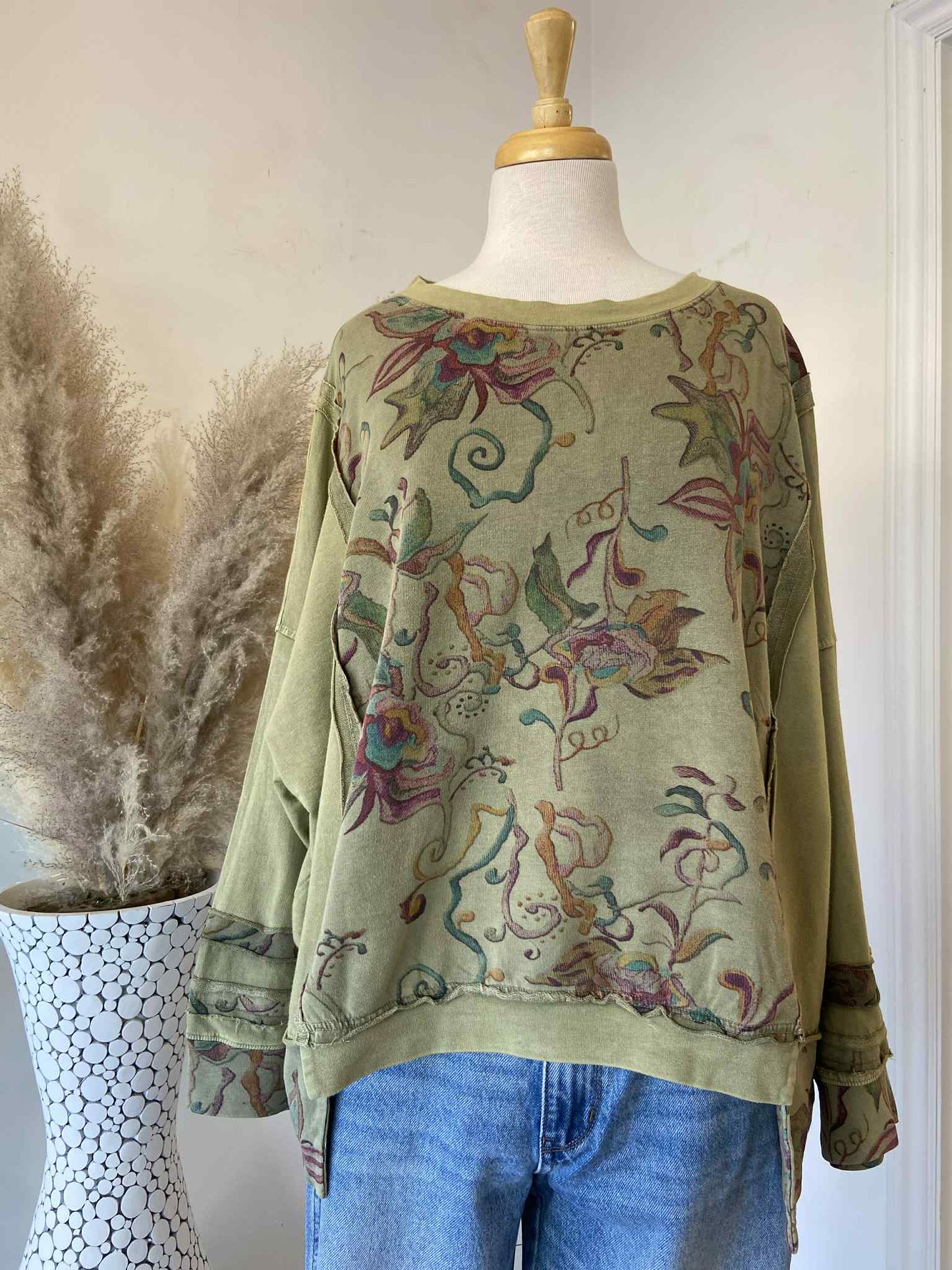 Blake Oversized Top ~ Vintage Green