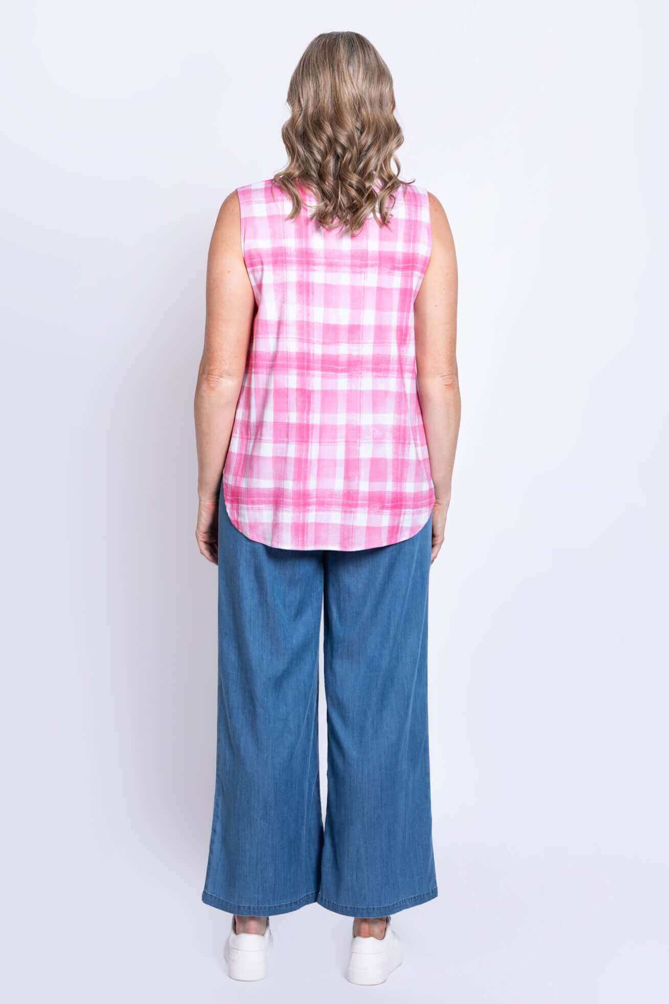 Jimmy Tank ~ Pink Plaid