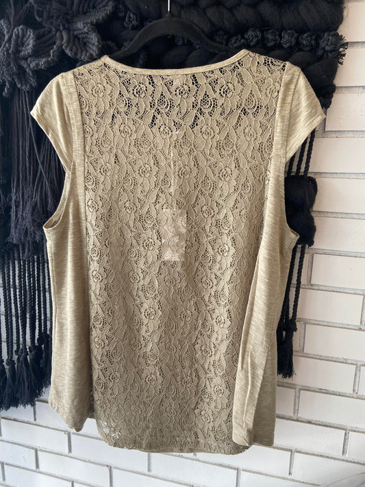 Dahlia Lace Back Top ~ Fern