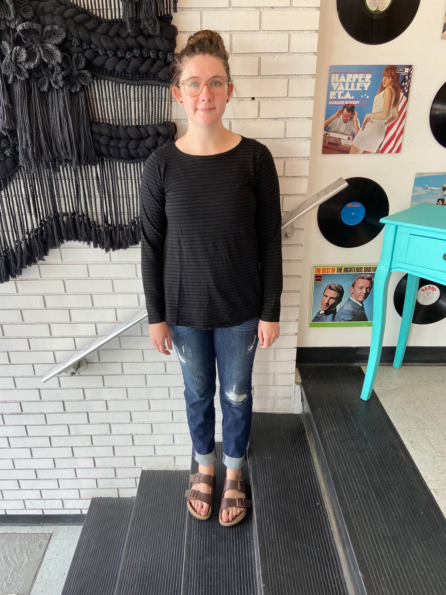 Jett Fit & Flare Top ~ Black Stripe ~ Size XS