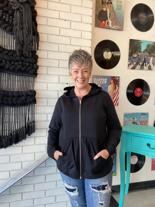Beach Hoodie ~ Black ~ Size S