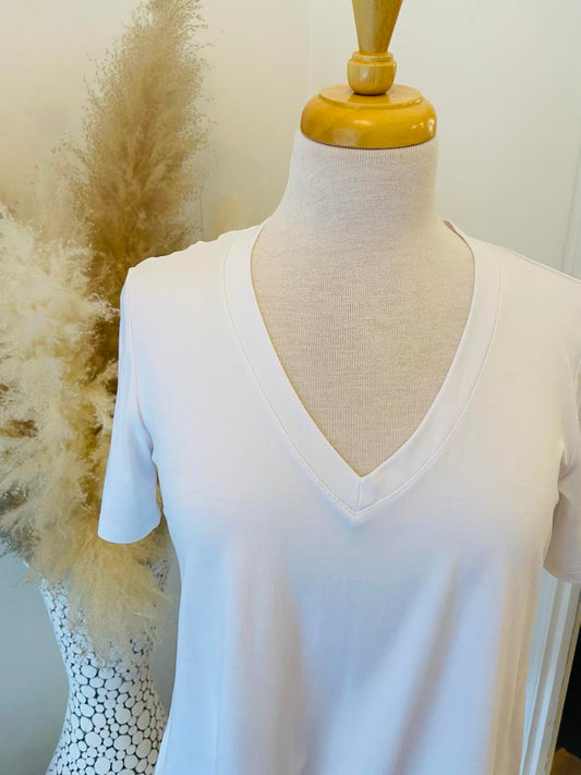Mila V Neck Top ~ White ~ Size XS