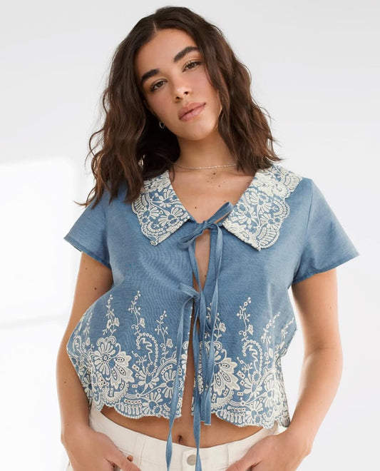 Meryle Blouse ~ Denim Blue