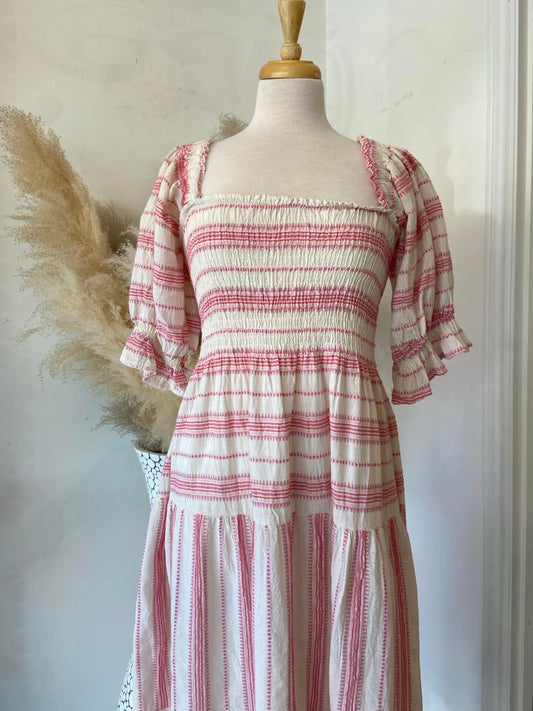 Ayla Ruched Top Dress ~ Pink