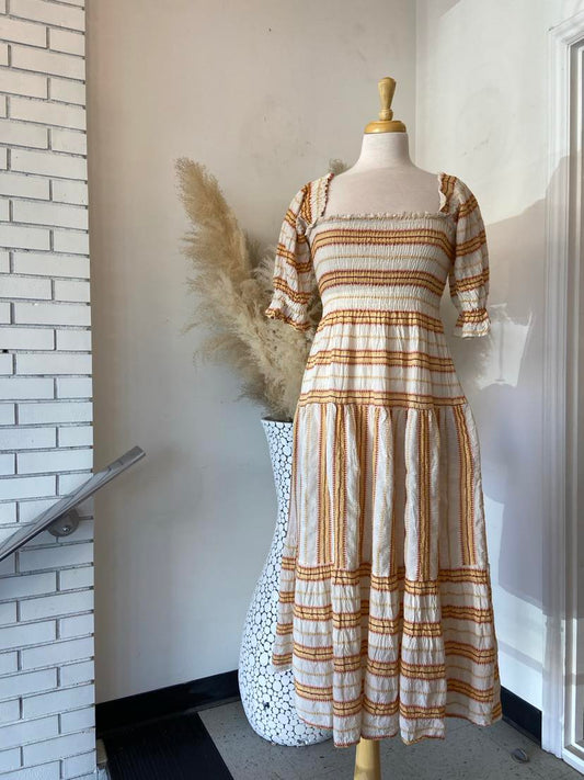 Ayla Ruched Top Dress ~ Yellow