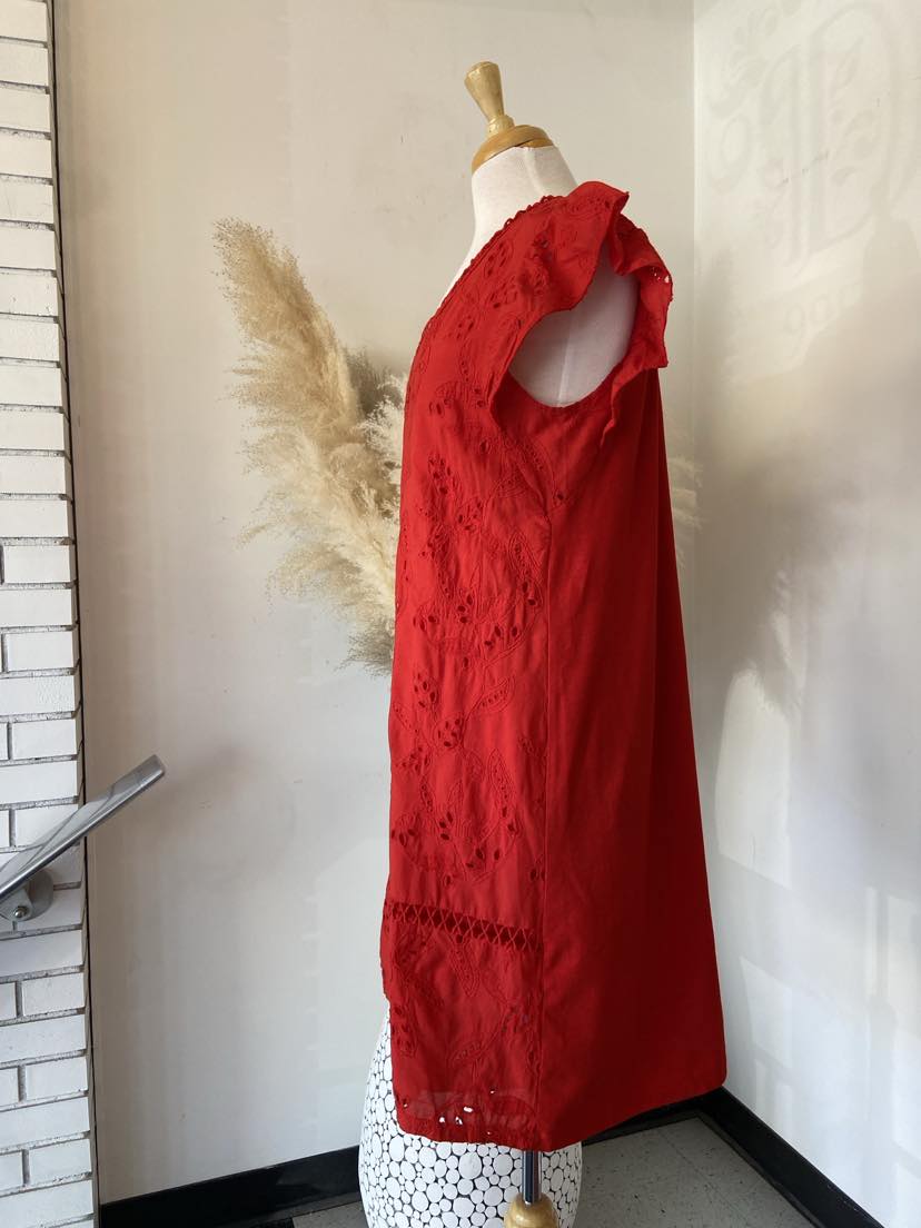 Kallie Eyelet Dress ~ Cherry