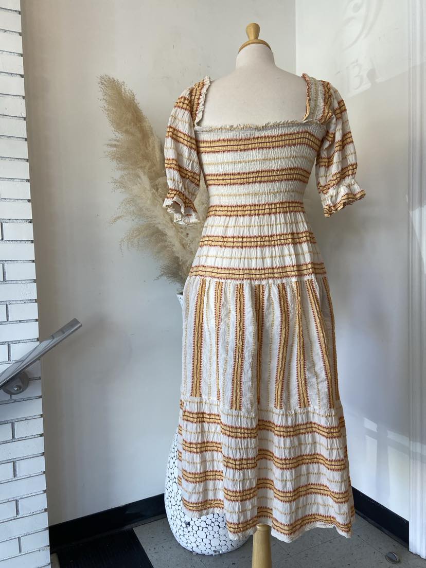 Ayla Ruched Top Dress ~ Yellow