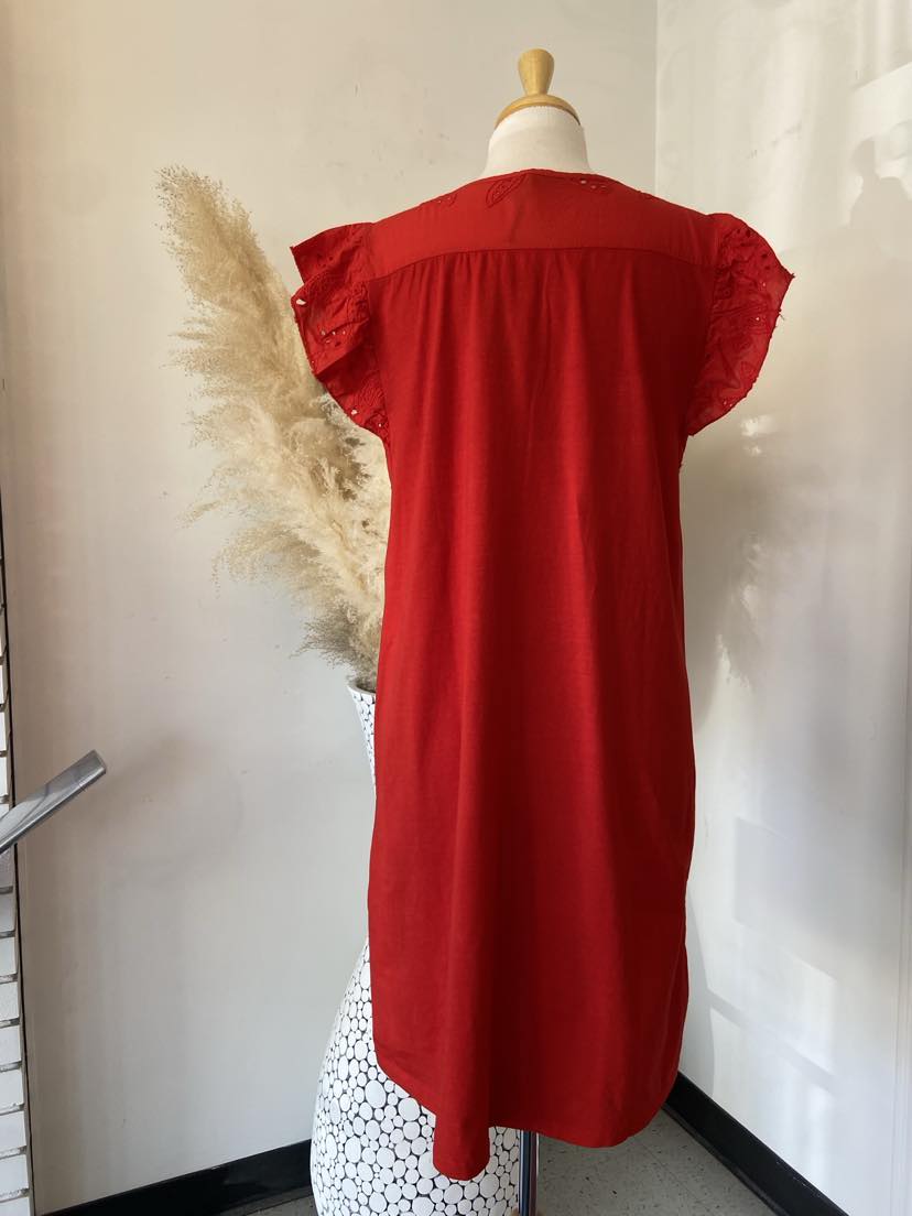 Kallie Eyelet Dress ~ Cherry
