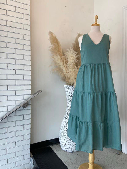 Zoey Tiered Dress ~ Tea Leaf