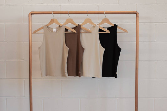 Ladies High Neck Tank: Black