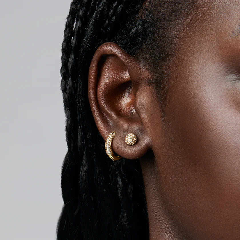 Always On Sparkle Hoop Earrings - Champagne