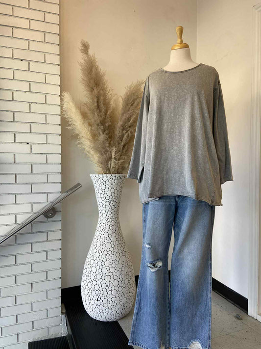 Lou Oversized Top ~ Grey