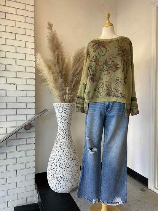 Blake Oversized Top ~ Vintage Green