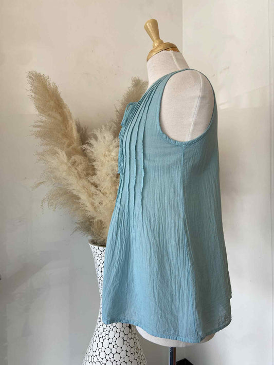 Fran Pintuck Tank ~ Sky Blue