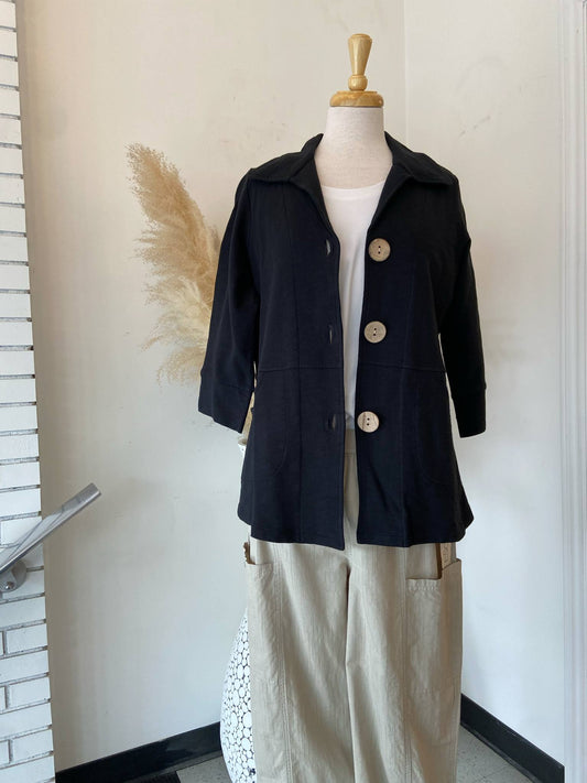 Mena Button Jacket ~ Black