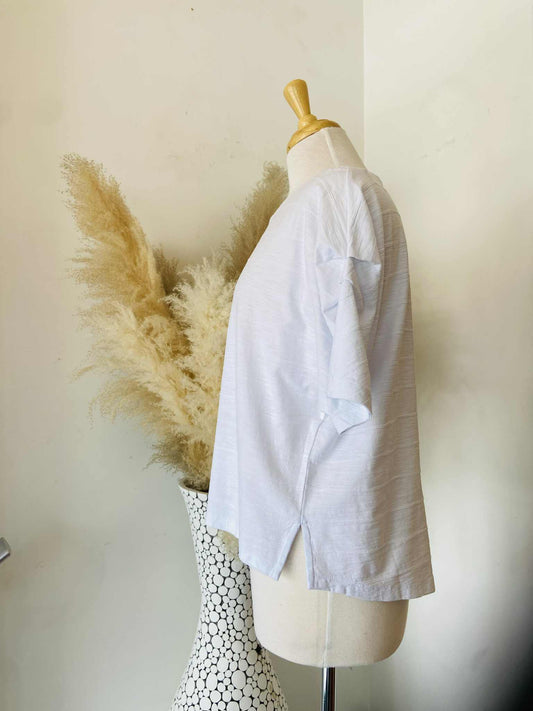 Arla Pleated Sleeve Top ~ White