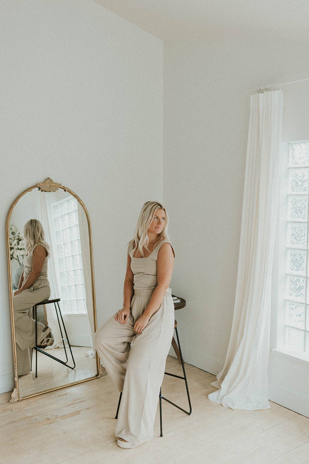 Ladies Wide Leg Pants: Black