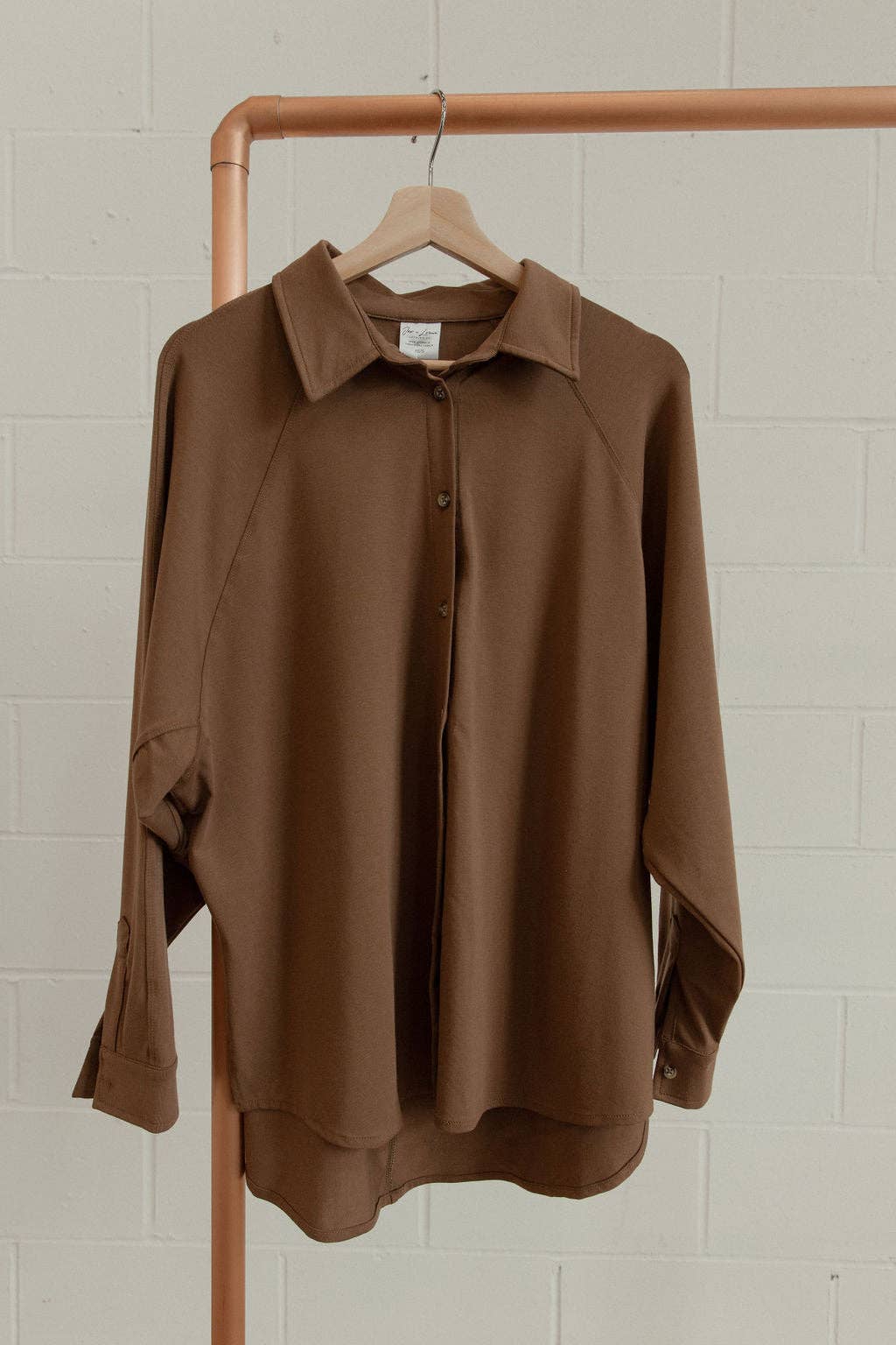 Ladies Button Up Top: Bone