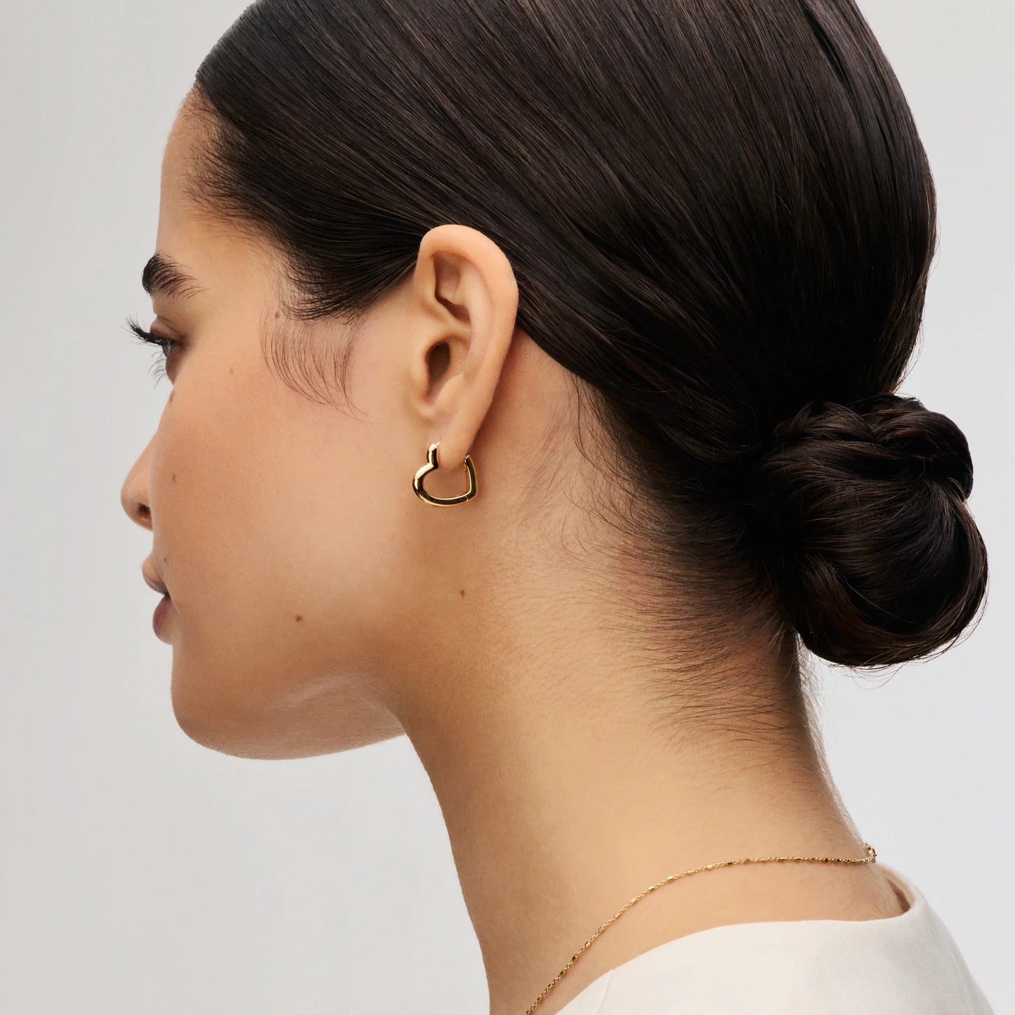 Heart Huggie Hoop Earrings - 14k Gold Vermeil