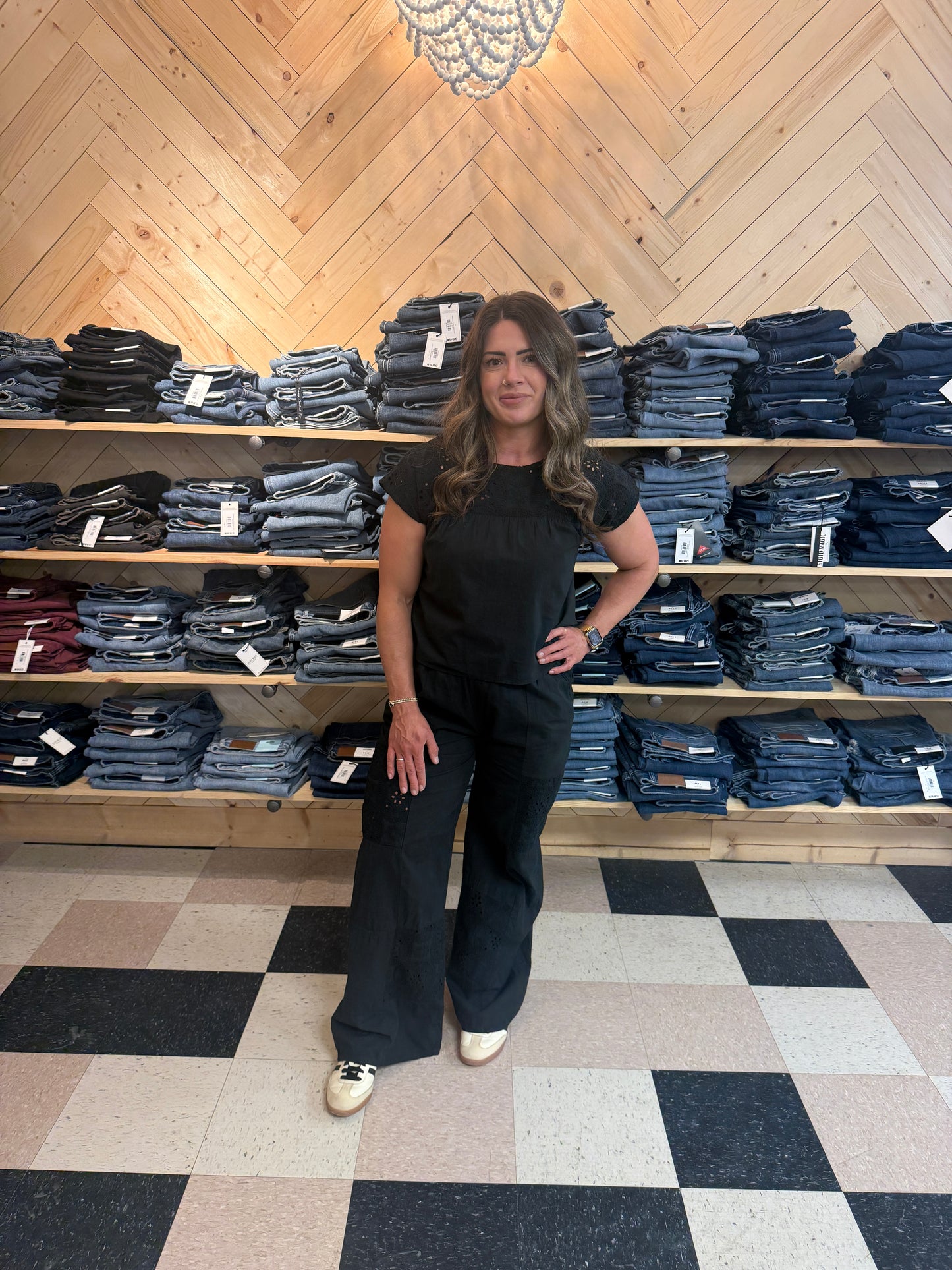 Cassie Woven Top ~ Black