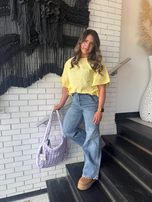 Elsie Woven Top ~ Lemonade