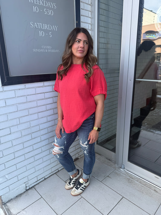 Monna Top ~ Lipstick Red