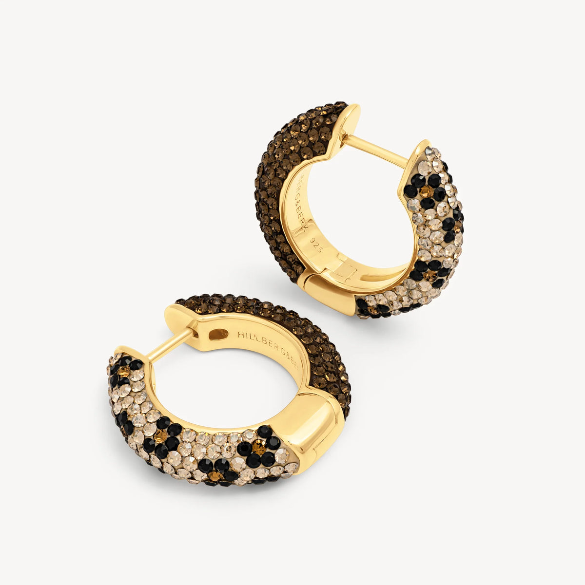 Medium Reversible Sparkle Hoops - Leopard / Espresso