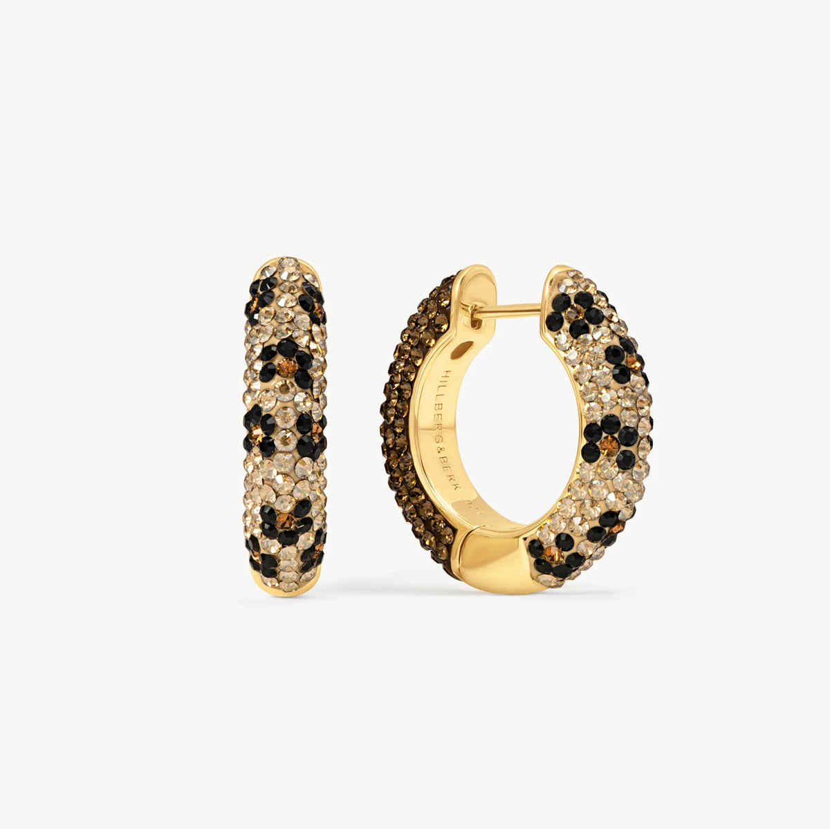Medium Reversible Sparkle Hoops - Leopard / Espresso
