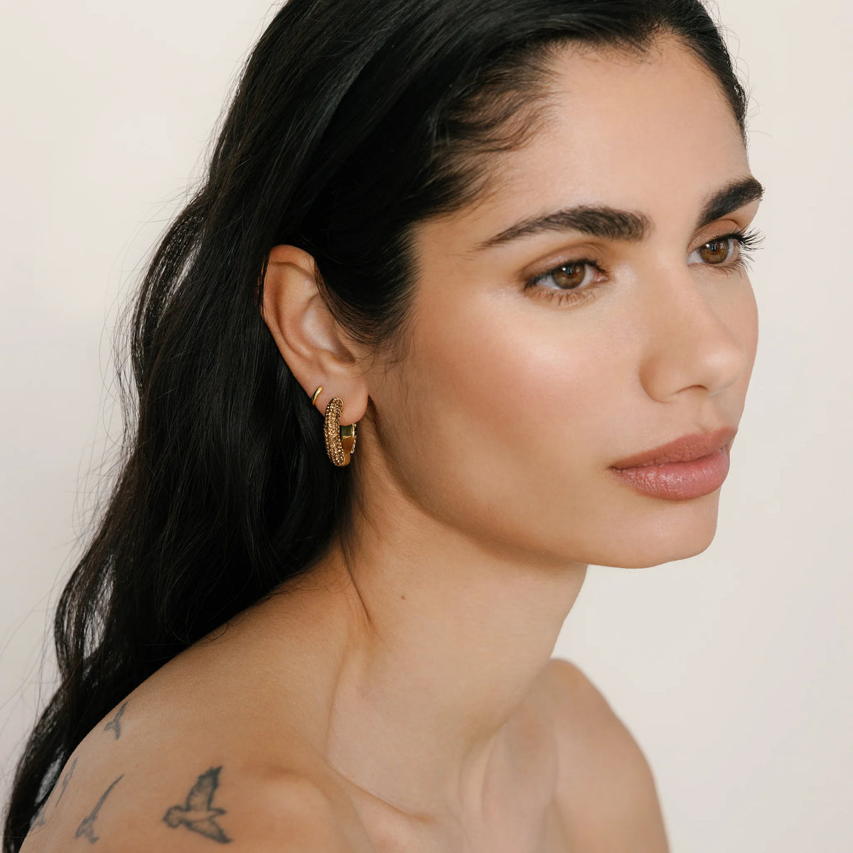 Medium Reversible Sparkle Hoops - Leopard / Espresso