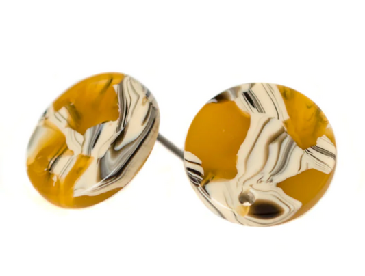Honey & White Tortoise Shell Studs
