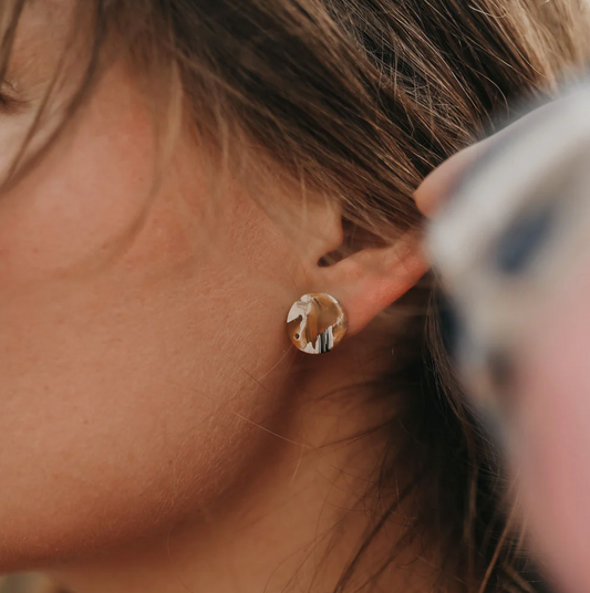 Honey & White Tortoise Shell Studs