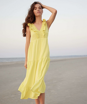 Open image in slideshow, Aria Midi Dress ~ Lemon

