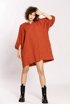 Open image in slideshow, Donna Tunic Dress ~ Rust
