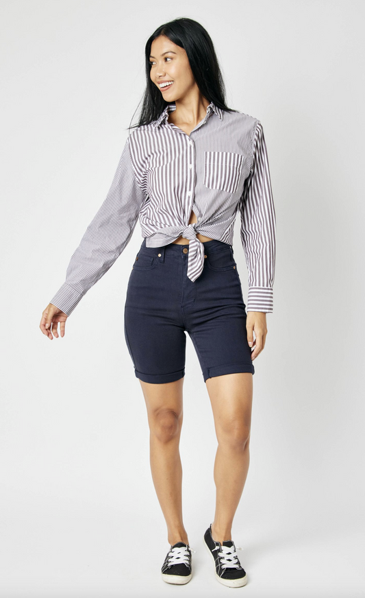 Lina Tummy Control Bermuda Shorts (Navy)