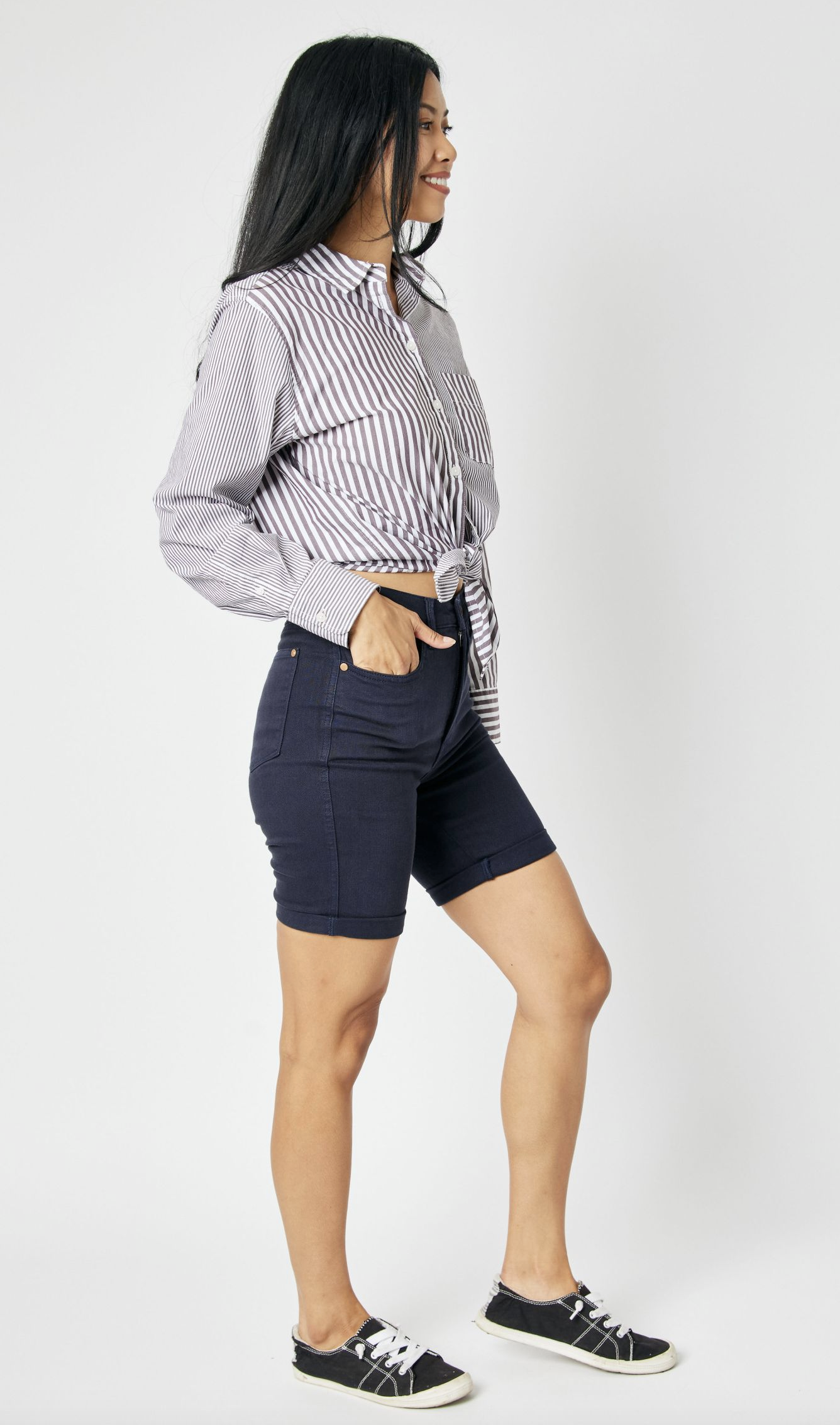 Lina Tummy Control Bermuda Shorts (Navy)