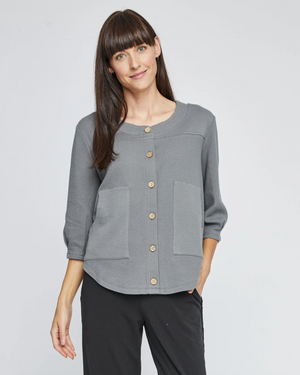 Open image in slideshow, Elbow Sleeve Shirt ~ Driftwood
