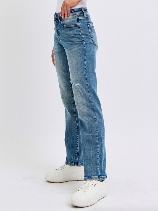 Nat Mid Rise Dad Jean { Reg }