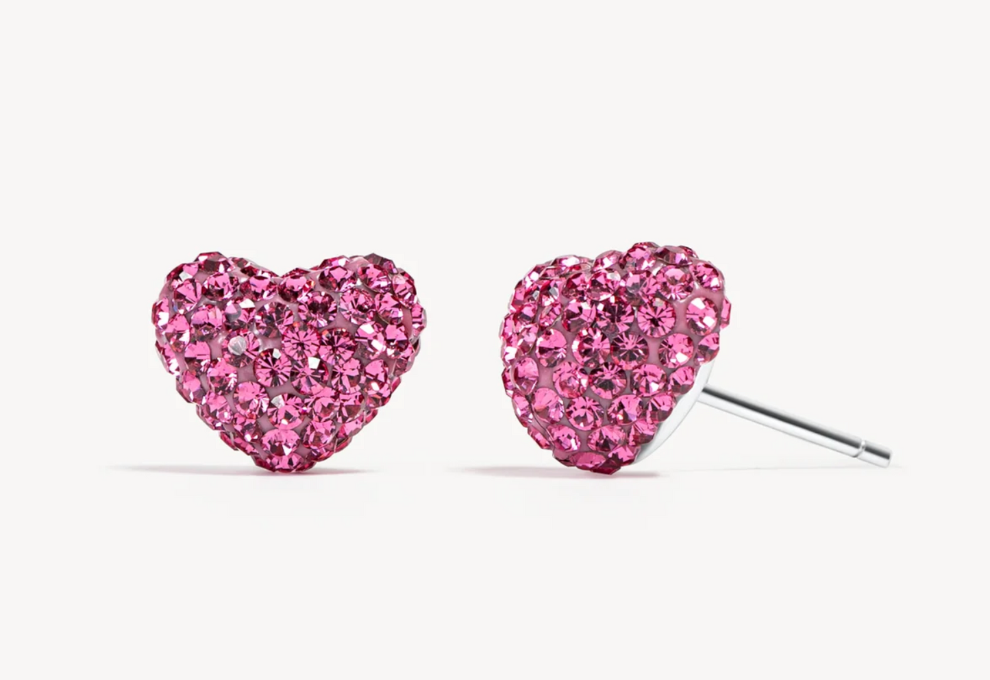 Sparkle Heart Stud Earrings
