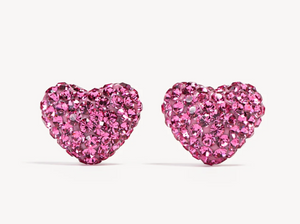 Open image in slideshow, Sparkle Heart Stud Earrings
