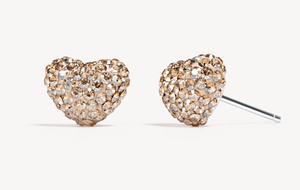 Open image in slideshow, Sparkle Heart Stud Earrings
