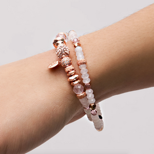 Open image in slideshow, Rose Gold Sparkle Ball™ Double Wrap Bracelet
