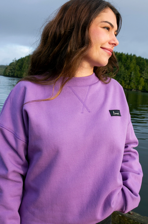 Margy Boxy Fleece Crewneck ~ Electric Grape