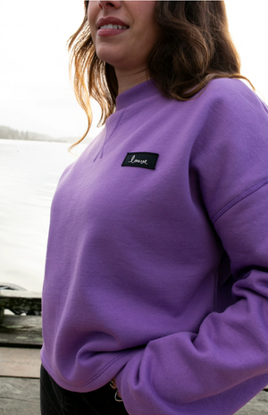 Margy Boxy Fleece Crewneck ~ Electric Grape