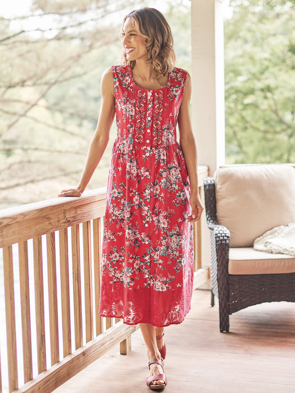 Rosemary Porch Dress ~ Red ~ Size 4X