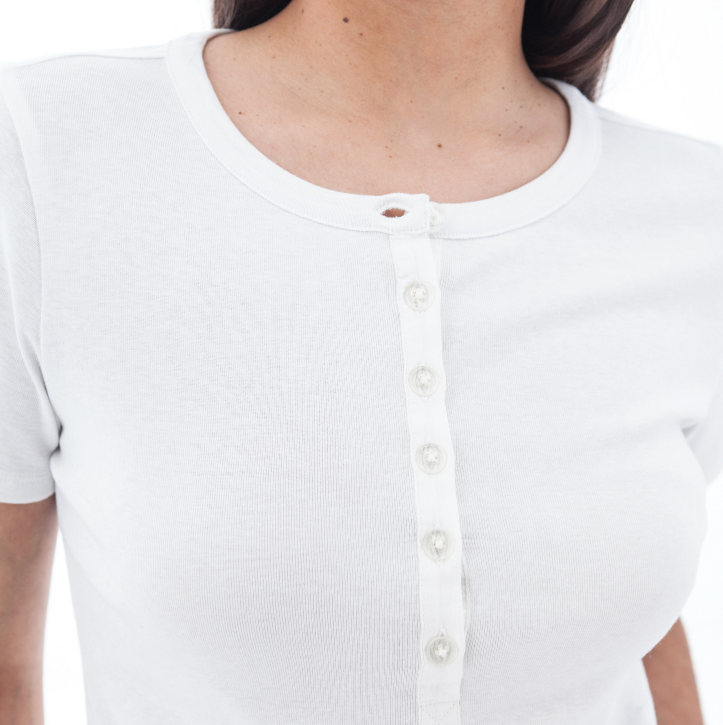Sandia Henley Tee ~ White
