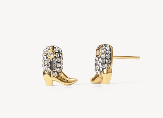Ride Boot Sparkle Stud Earrings