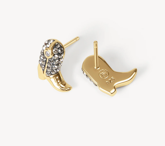 Ride Boot Sparkle Stud Earrings
