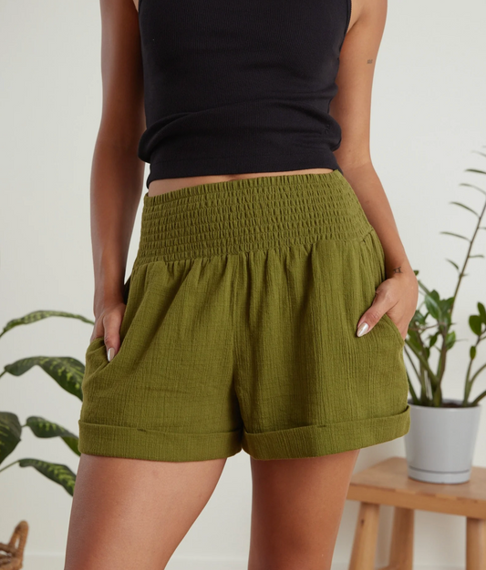 Geo Shorts ~ Olive