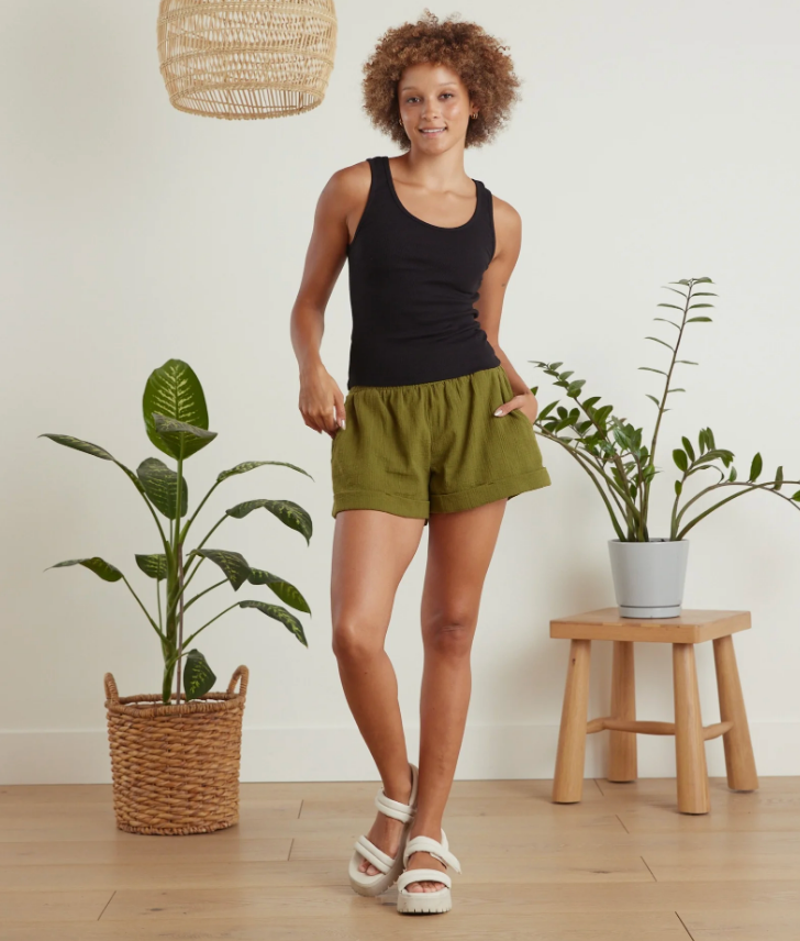 Geo Shorts ~ Olive